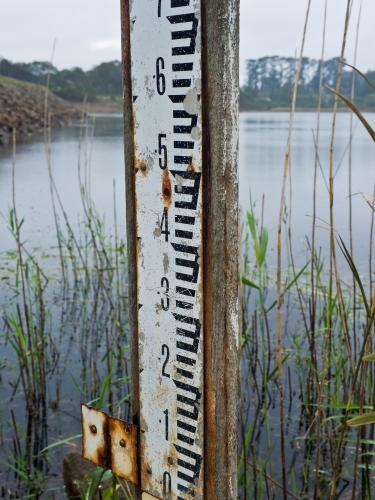 Flood Height Marker - Australian Stock Image