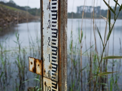 Flood Height Marker - Australian Stock Image