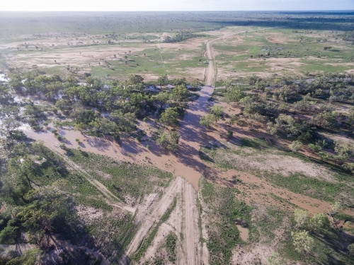 Flooded creek in the country - Australian Stock Image
