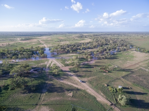 Flooded creek in the country - Australian Stock Image