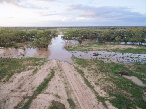 Flooded creek in the country - Australian Stock Image