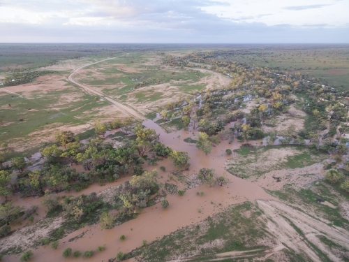 Flooded creek in the country - Australian Stock Image