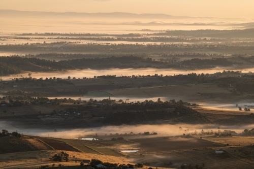 Foggy rural landscape - Australian Stock Image