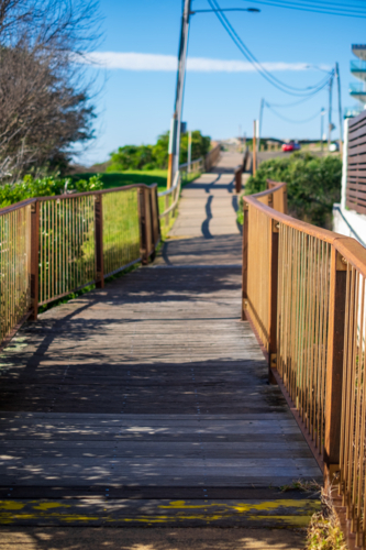 foot bridge along North Maroubra cliffside - Australian Stock Image