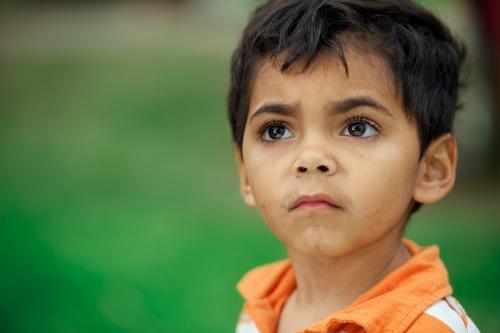Four Year Old Aboriginal Boy - Australian Stock Image