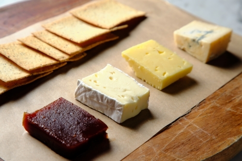 Fresh cheese platter - Australian Stock Image