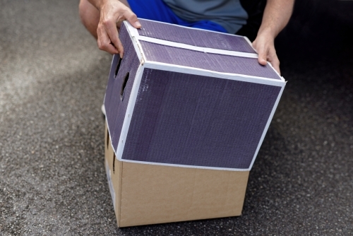Fresh produce packaged in boxes ready for pick up direct from the farmer - Australian Stock Image