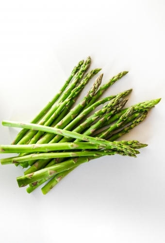 Fresh spring asparagus on the kitchen bench