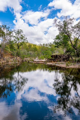 Fresh water creek and swimming hole in the summer - Australian Stock Image