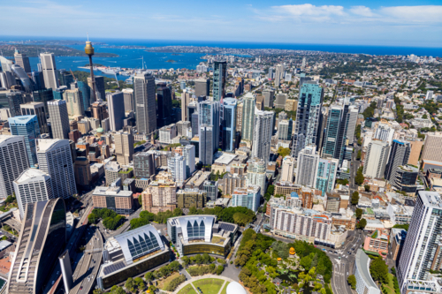 From Town Hall to Haymarket, on the west side of the CBD. - Australian Stock Image