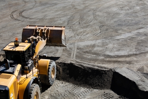 Front end loader working at a quarry - Australian Stock Image