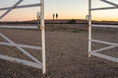 Gate at Prairie Hotel, Parachilna, Flinders Ranges, SA - Australian Stock Image