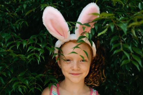 Girl in bunny ears - Australian Stock Image