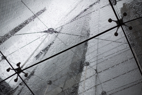 Glass Awning in the Rain - Australian Stock Image