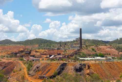 Gold mine at mount morgan in queensland in australia - Australian Stock Image