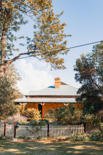 Grand historic homestead in regional New South Wales goldrush town - Australian Stock Image