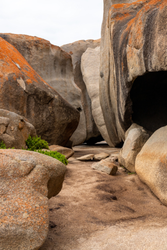 Granite Boulders at Remarkable Rocks, Kangaroo Island - Australian Stock Image