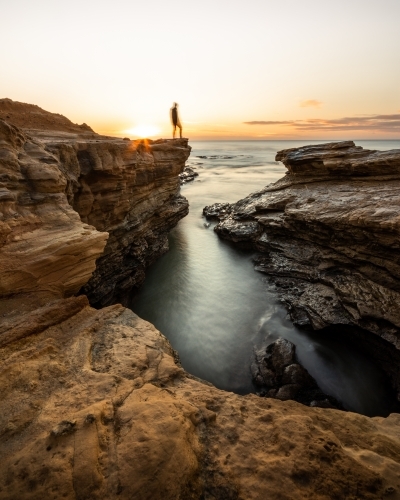 Great Ocean Road Rock Pools & Cliffs - Australian Stock Image