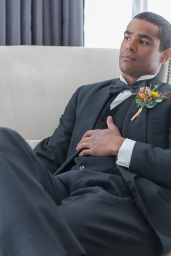 Groom preparation - Australian Stock Image