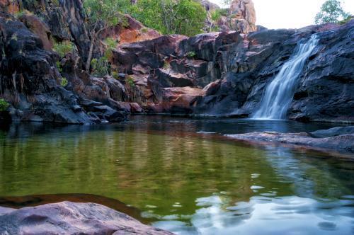 Gunlom Kakadu watering hole with waterfall