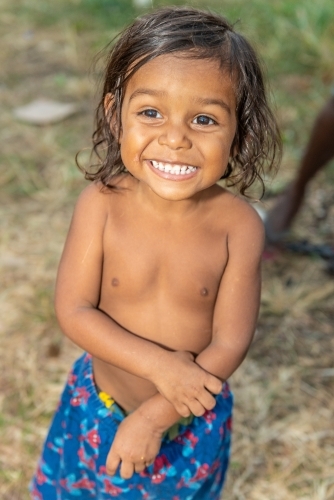 Happy Aboriginal Toddler - Australian Stock Image