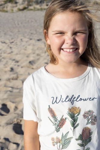 Happy child on the beach - Australian Stock Image
