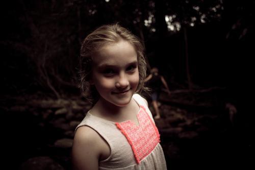 Happy girl at the creek - Australian Stock Image
