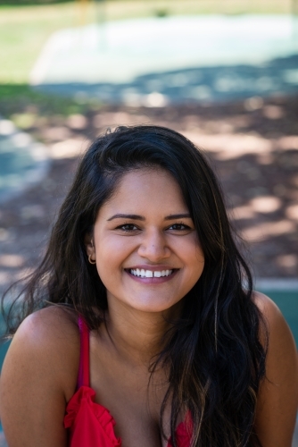 happy indian woman - Australian Stock Image
