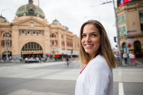 Happy Melbourne Business Woman - Australian Stock Image