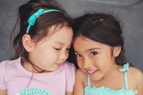Happy multicultural young girls - Australian Stock Image