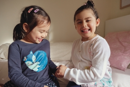 Happy multicultural young girls - Australian Stock Image