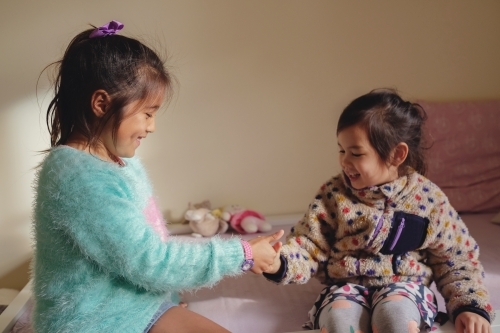 Happy multicultural young girls - Australian Stock Image