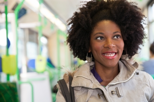 Happy Travelling on the Tram - Australian Stock Image