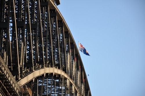 Harbour bridge from below - Australian Stock Image