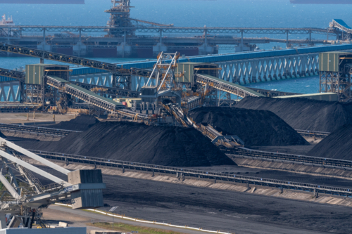 Hay Point Coal Terminal (HPCT) services coal mines in Central Queensland - Australian Stock Image