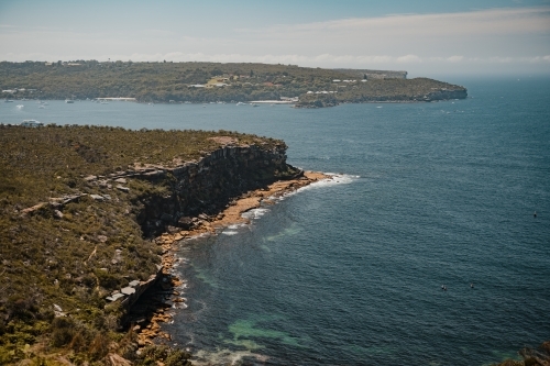 Headland and ocean harbour views from the Grotto Point Track. - Australian Stock Image