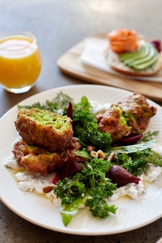 Healthy vegetarian meal ready to eat - Australian Stock Image