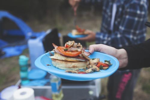 Hearty Camping Breakfast - Australian Stock Image