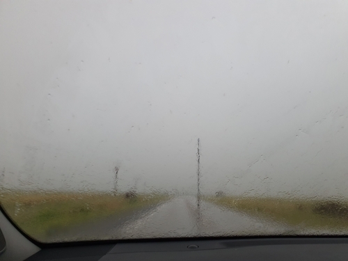 heavy rain through windscreen - Australian Stock Image