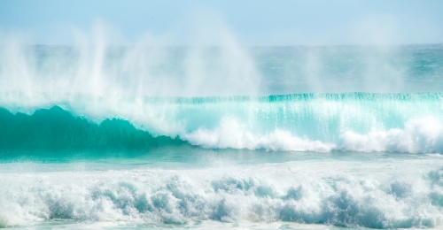 Heavy swell conditions on a surf day at the Gold Coast - Australian Stock Image