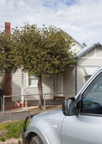 Heritage house in the country with car parked out front - Australian Stock Image