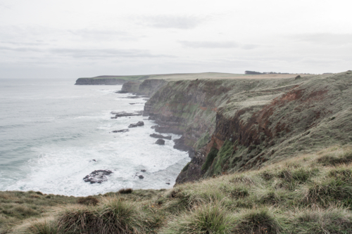 High cliffs and beach on the Mornington Peninsula - Australian Stock Image
