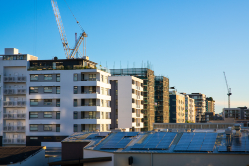 high rise building under construction - Australian Stock Image