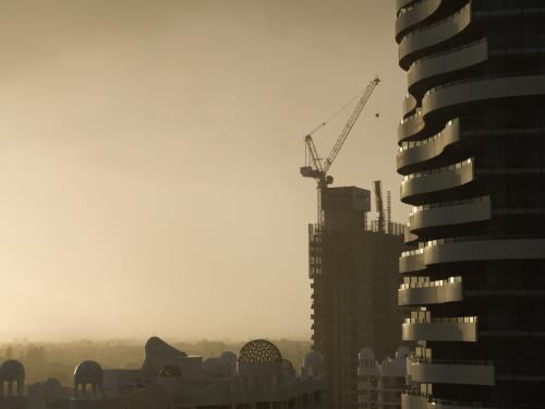 Highrise buildings in the late afternoon on the Gold Coast - Australian Stock Image