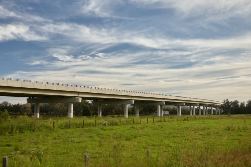 Highway over rural property - Australian Stock Image