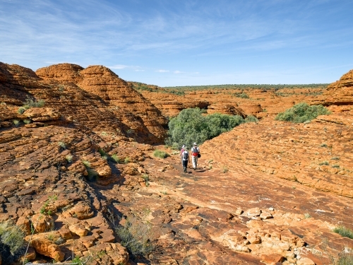 Hikers at Kings Canyon - Australian Stock Image