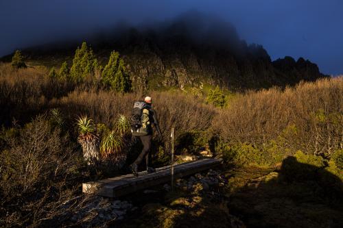 Hiking pask Cradle Mountain - Australian Stock Image