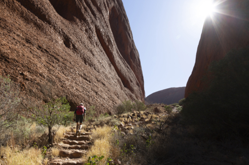 Hiking the desert - Australian Stock Image
