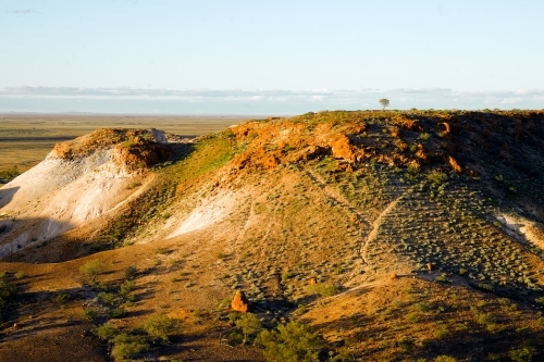 Hills and escapement at the Breakaways - Australian Stock Image