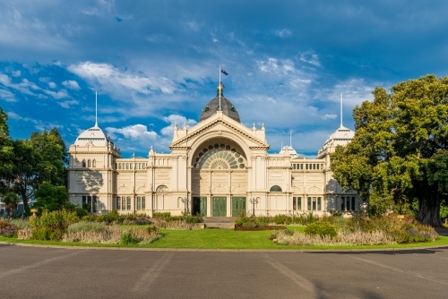 Horizontal shot of Royal Exhibition Building - Australian Stock Image